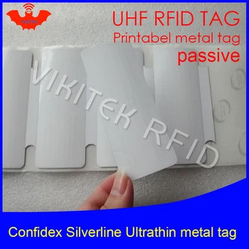 

UHF RFID anti-metal tag confidex silverline 915mhz 868mhz Impinj Monza4QT EPCC1G2 6C small printable PET passive RFID PET Label