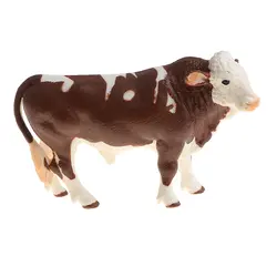 Реалистичная модель животных цифры дети обучающая игрушка домашний декор-желтая корова