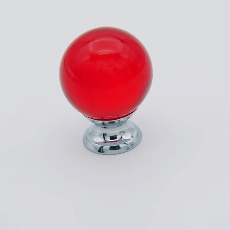 6pcs Crystal Glass Handle Bubble Alloy Modernized Round Ball Door