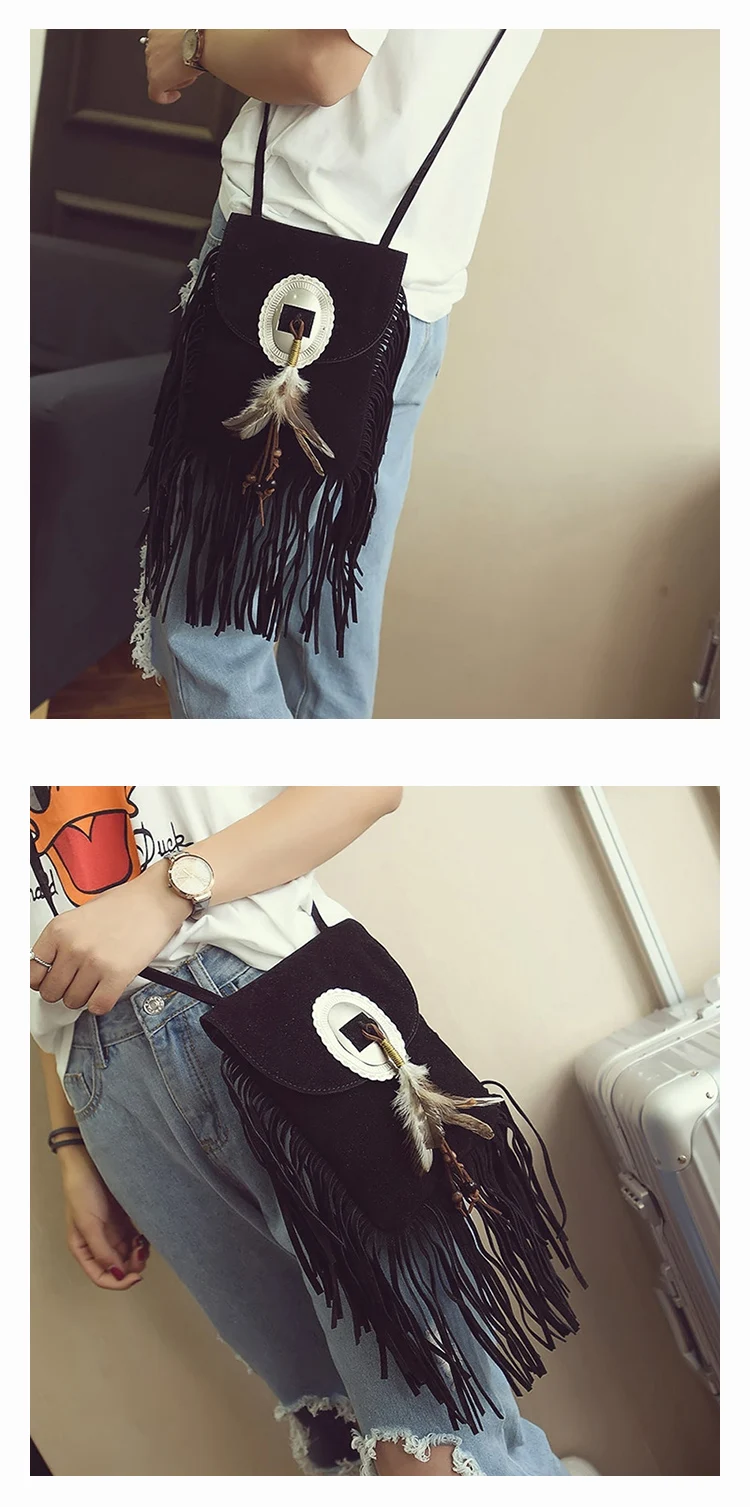 Female Small suede Bag Brown Beaded Feathers Hippie American Indian Tribal Bohemian Boho Chic Ibiza Style Pouch Bag (26)