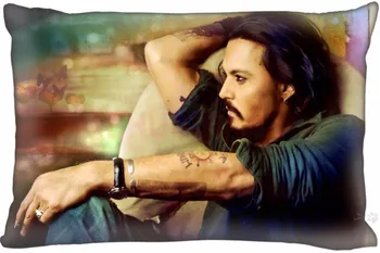 

LU Durable Johnny Depp Pillowcase Custom Pillow Cover 35x45(one side) Prints Pillow Rectangle Zippered Classic Fashion #P0186