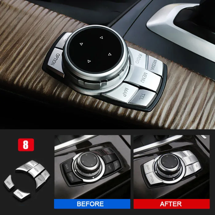 

for BMW 5 series F10 F18 525 528 Car styling Chrome Multimedia switch buttons Covers Trim Stickers Interior Decor