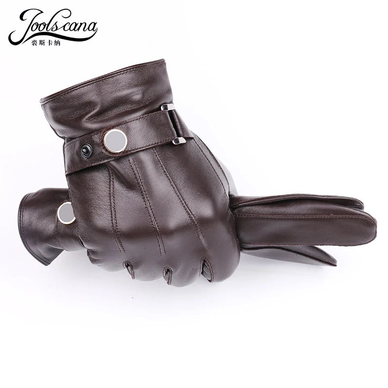 JOOLSCANA top1gloves الرجال جلد طبيعي الشتاء الحسية التكتيكية قفازات الأزياء المعصم اللمس شاشة محرك الخريف نوعية جيدة