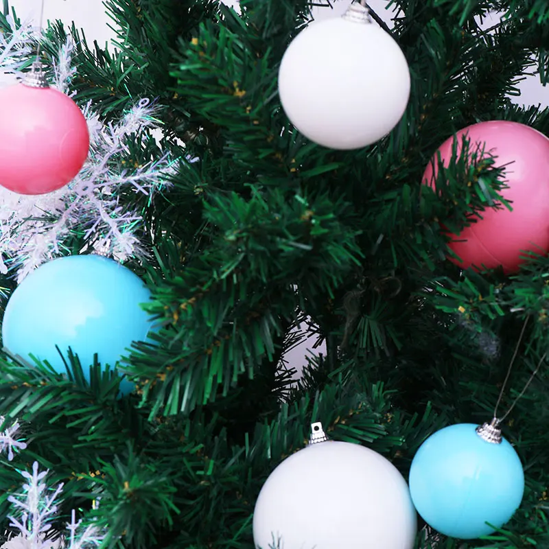 【6cm、8cm】Christmas Makaron decoration Christmas window decoration props pink, yellow, blue and milky white Christmas ball