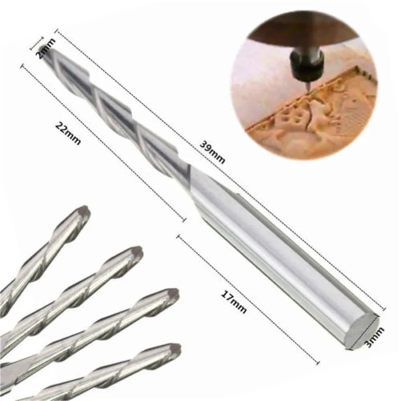 

1PC 3.175MM Solid Carbide 2mm Dia Spiral 2 Flutes Ball Nose End Mill CNC Engraving Bit