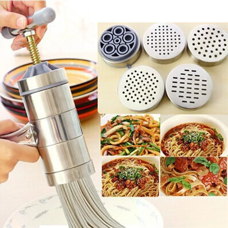 Handheld Noodles Maker Stainless Steel Manual Press Machine Noodles
