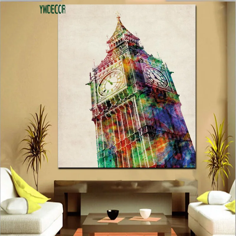 HD Print Abstract Roman Colosseum Coliseum Big Ben Canvas Painting Pop Art Modern Famous Wall Picture For Living Room Cuadros