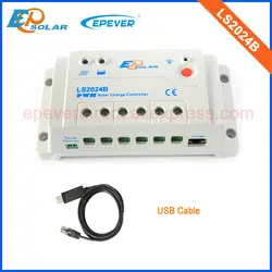 ШИМ контроллеры epever бренд высокое качество солнечной системы LS2024B 20A 20amp с USB кабель подключения Функция с персонального компьютера