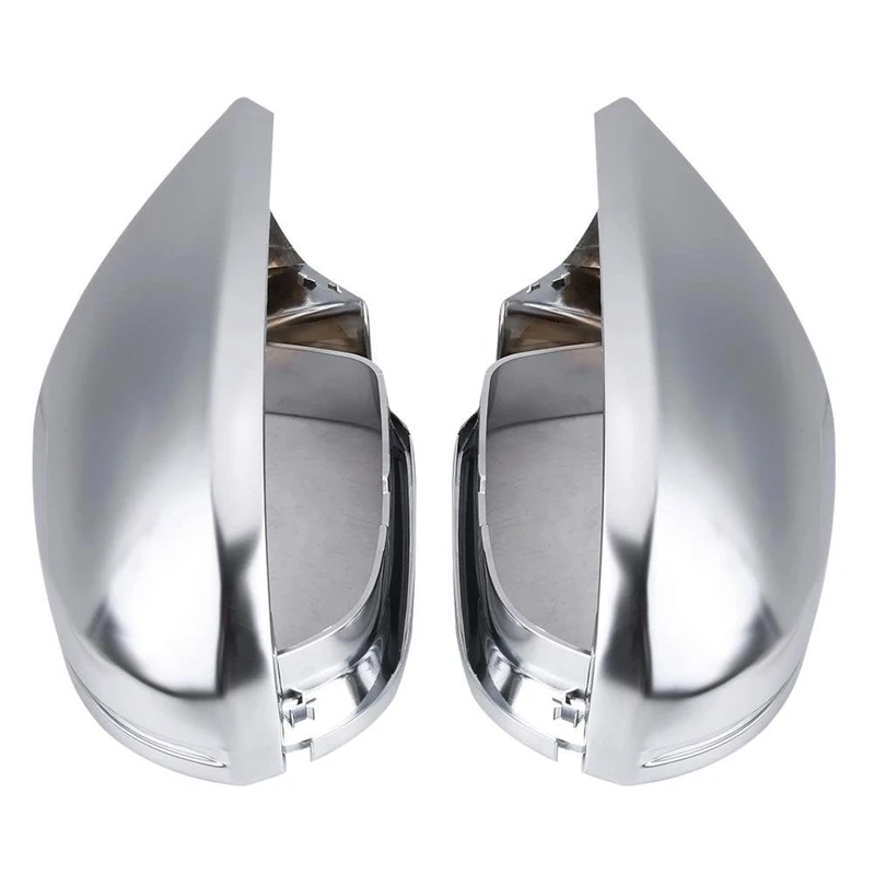 1 пара зеркальных чехлов заднего вида Защитная крышка матовый хром для Audi A6 C7 S6 - Цвет: Silver
