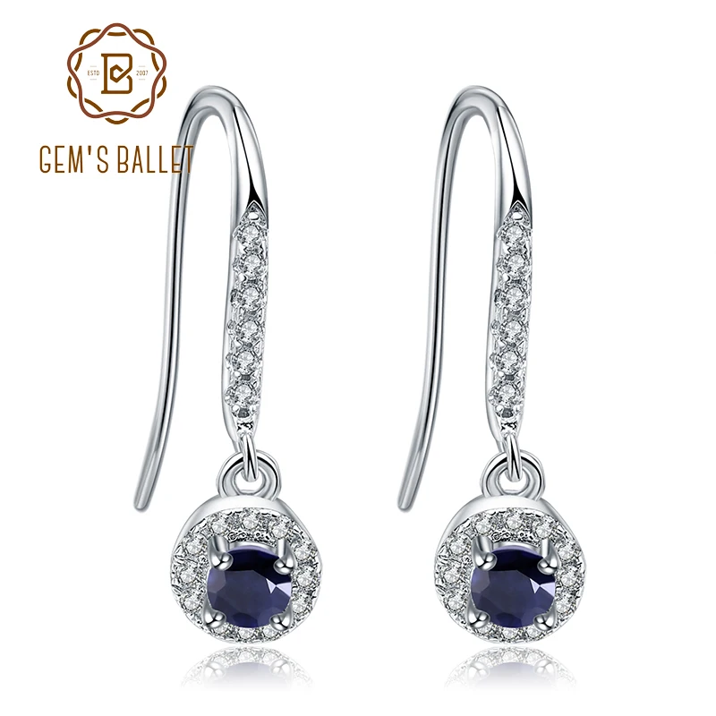 Женские Балетные серьги GEM'S серьги-подвески из серебра 925 пробы с натуральным
