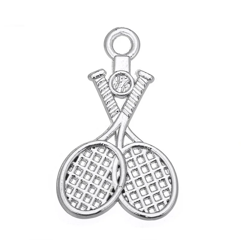 Hand Stamped Alloy Tennis Racket Charms DIY Accessories Dangle Jewelry 30pcs | Украшения и аксессуары