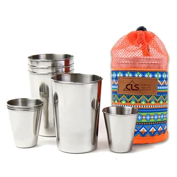 

304 stainless steel 8 sets of cups picnic beer cup office 300ML coffee cup