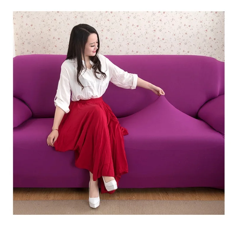 

pure color Solid Sofa Cover Spandex Modern Elastic Polyester Couch Slipcover Chair Furniture Protector Living Room