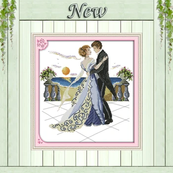 

Perfect partners Couples dance painting counted print on canvas DIY 14CT 11CT DMC Cross Stitch kits Needlework Sets Embroidery