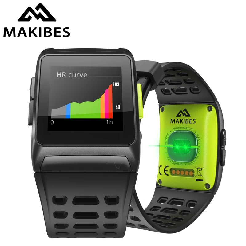Спортивные наручные часы Makibes BR1 GPS Strava водонепроницаемые IPS цветной экран