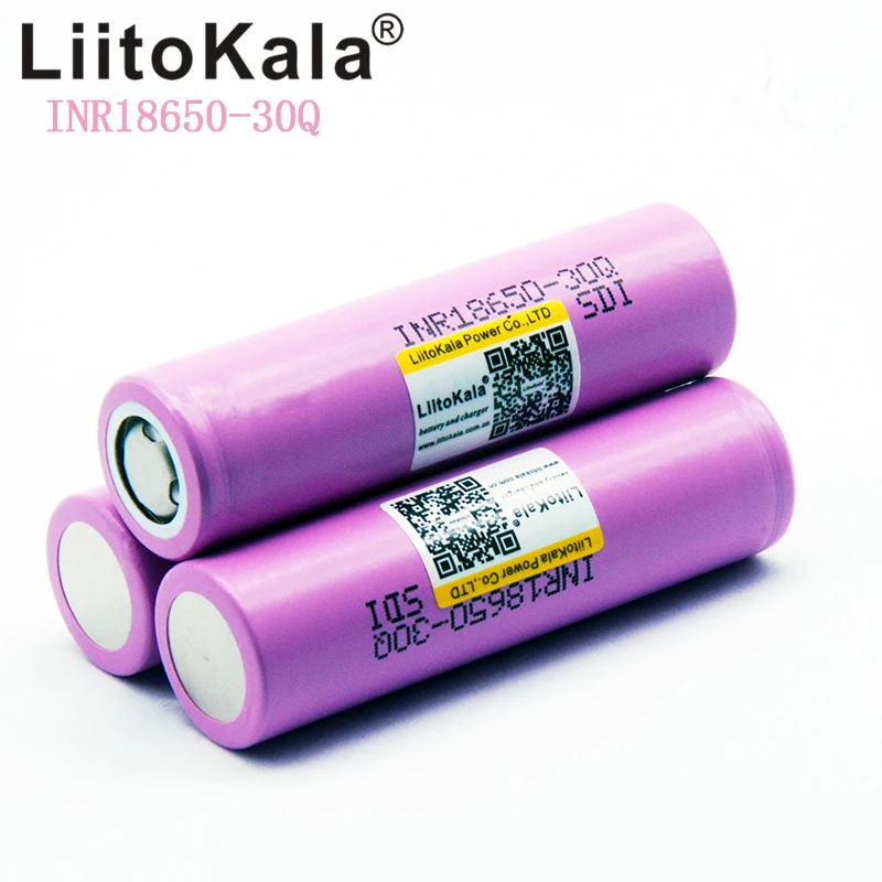 

10pcsLiitokala rechargeable batteries for Samsung 18650 battery 3.7 V INR 18650 30Q 3000 mAh electronic-Cigarette 10pieces
