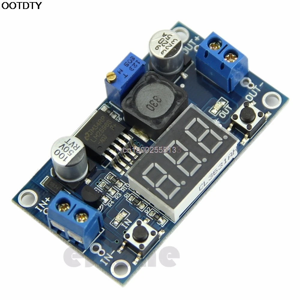 

DC LM2596 4.0~40 to 1.3-37V LED Voltmeter Buck Step-down Power Converter Module