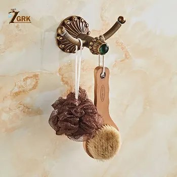 ZGRK styl europejski Antique Bronze okrągły wieszak na ręcznik klasyczne akcesoria łazienkowe uchwyt do kąpieli sprzęt kąpielowy łazienka haki do przechowywania tkanki tanie i dobre opinie ceramic 9001 hook up