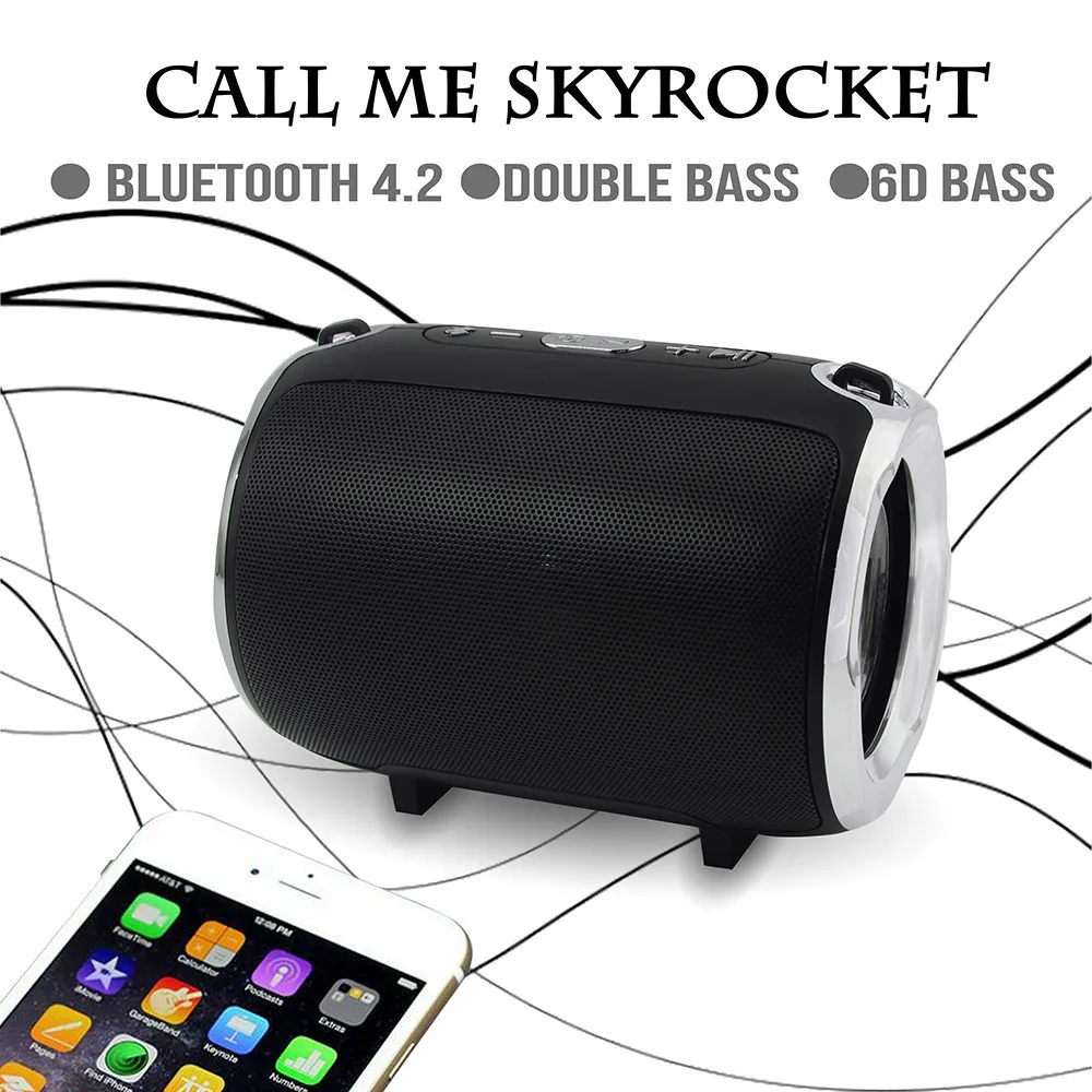  Wireless Bluetooth Speaker Mini Portable Speaker Stereo Surging Bass Handsfree Computer Speakers With Boombox TF Slot USB