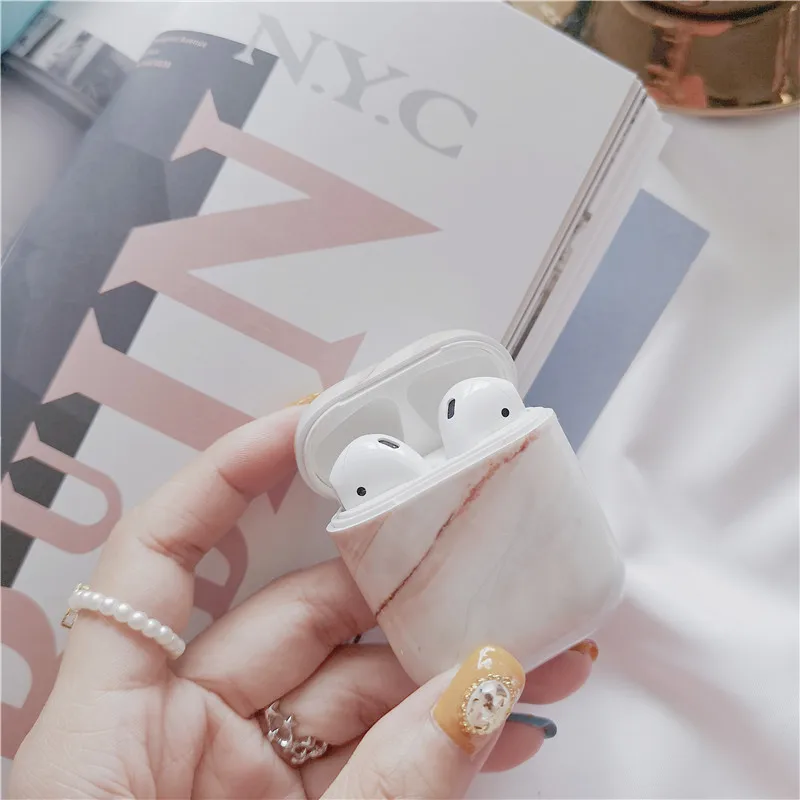 Модный мультяшный мраморный Жесткий Чехол для Apple Airpods чехол аксессуары