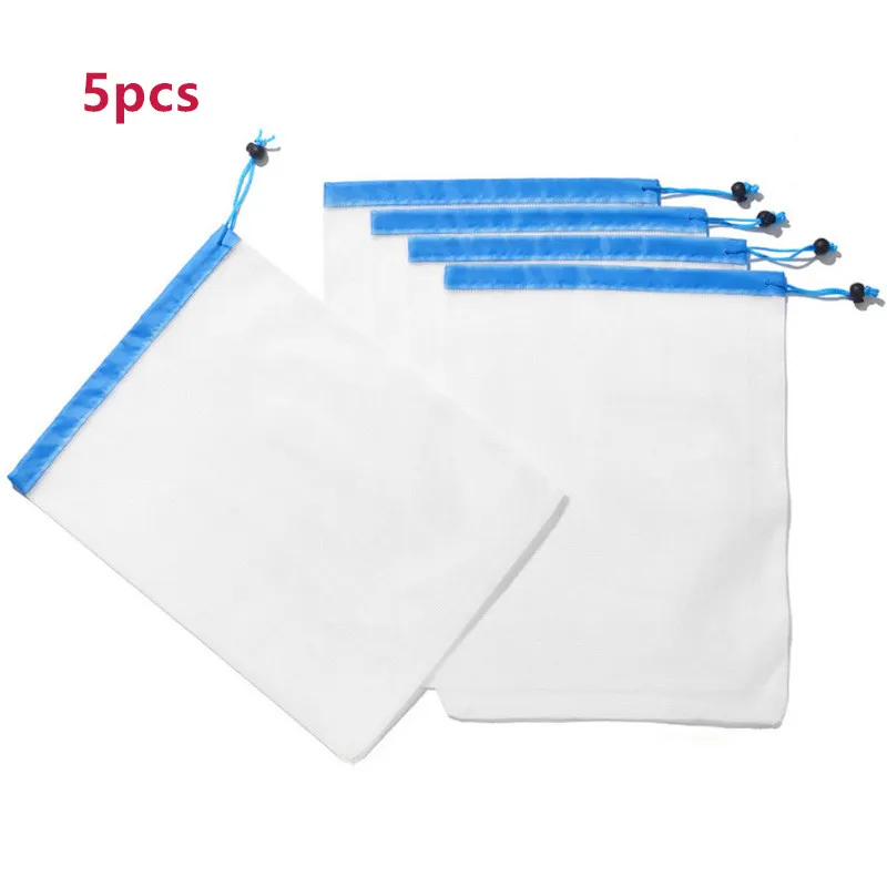 

5pcs Reusable Mesh Produce Bags Washable Eco Friendly Bags for Grocery Shopping Storage Fruit Vegetable Toys