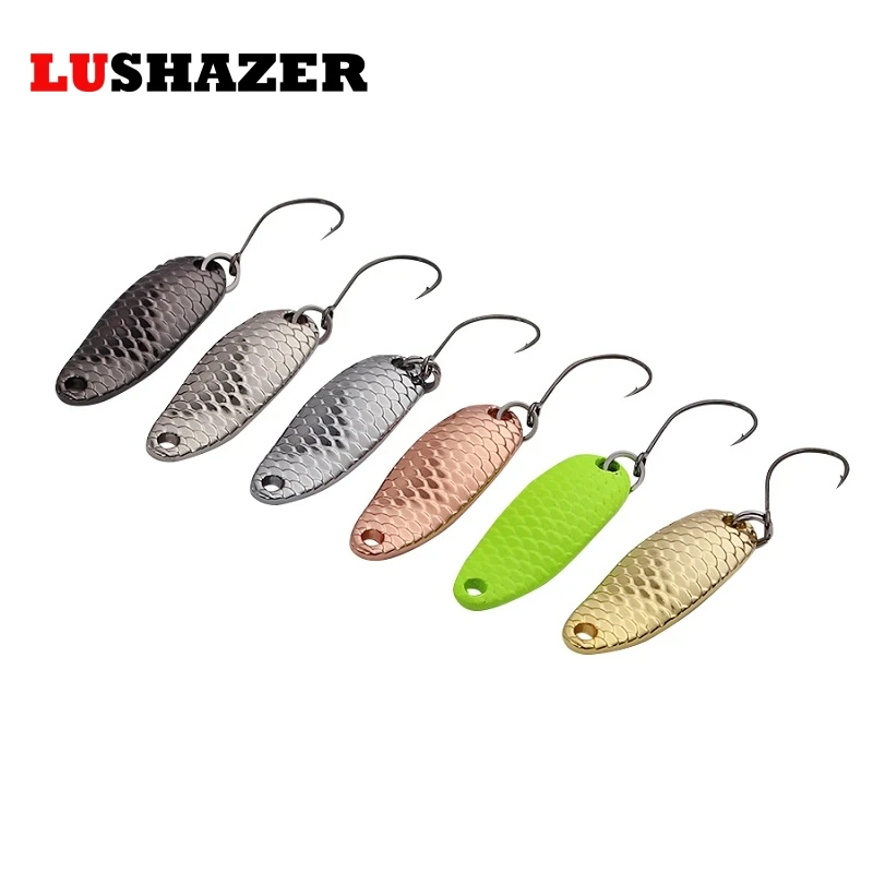 

6pcs/lot LUSHAZER spoon bait fishing lure 1.5g 2g 2.5g 3g 3.5g 5g metal jig isca artificial lures hooks squid jigs carpe fishing