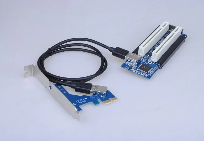 

PCI-E Express X1 to Dual PCI Riser Extend Adapter Card With USB 3.0 Cable