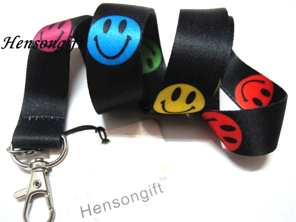 Hensongift اللون ابتسامة الوجه مفتاح الحبل ID حاملي يبتسم وجوه الهاتف المحمول الرقبة الأشرطة