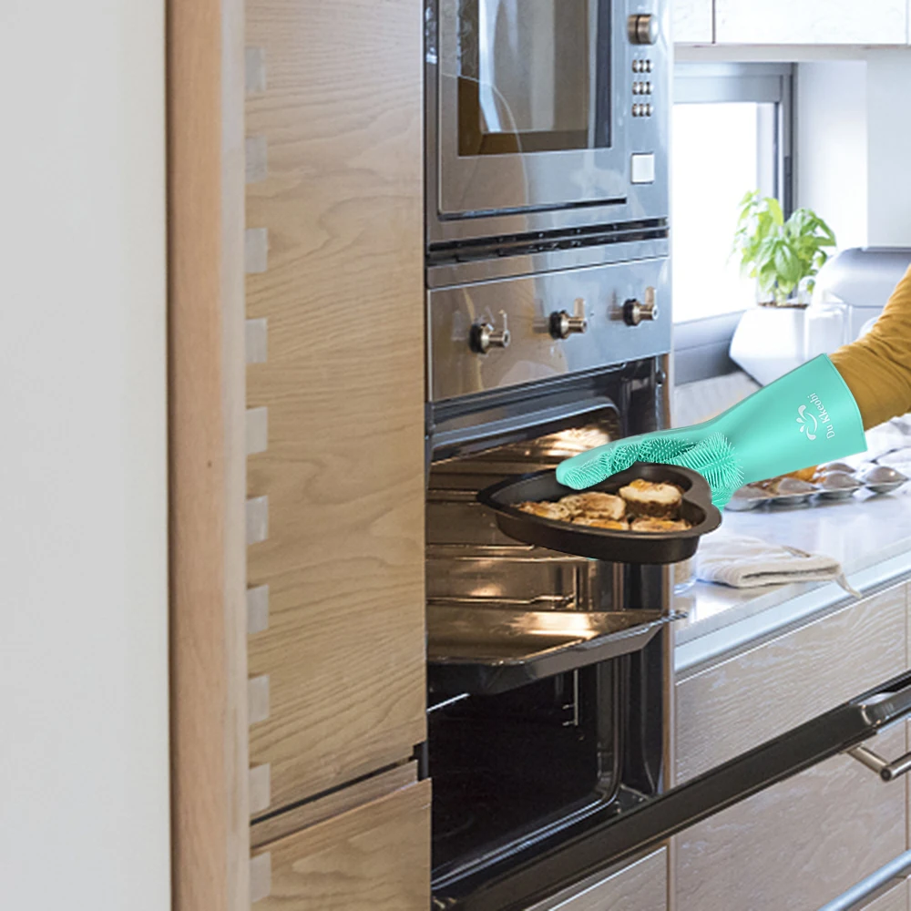 Пара волшебных силиконовых скруббер резиновые перчатки для чистки пыли мытье посуды уход за домашними животными волосы автомобиль изолированные кухня помощник
