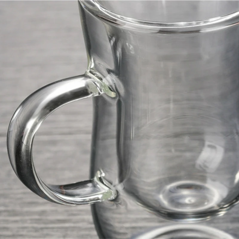 2шт 80 мл двухслойная стеклянная кофейная чашка Европейский стиль кофейная кружка с ручкой кофейные чашки для эспрессо кафе стекло