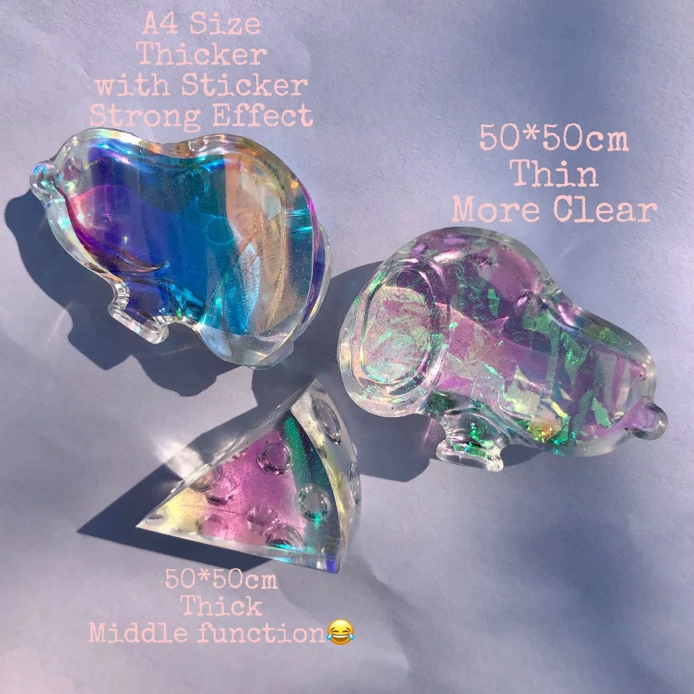 Handmade Holographic Foil Resin Jewelry Stuff Transparent Stickers Paper Laser Film DIY Craft Symphony Nail Art Decals Supplies