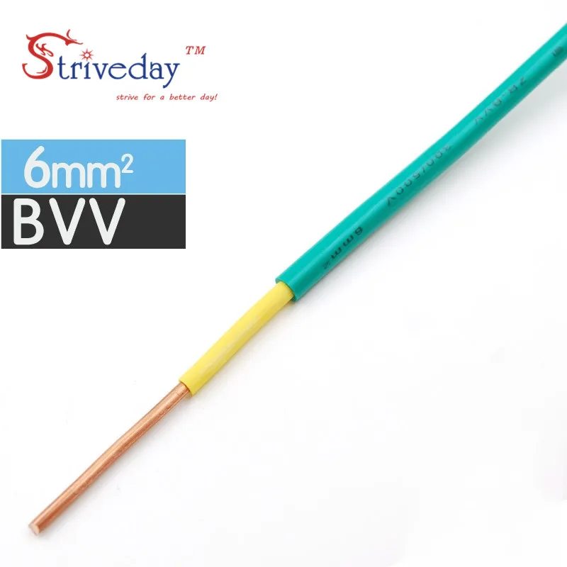

BVV-6mm Square Soft Sheathed Cable Control Power Line Monitor power cord Home Improvement Copper Electronic Wire Conductor