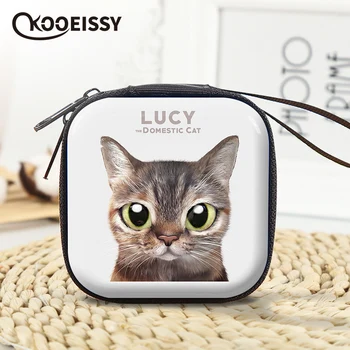 

Cute Cat Earphone Wire Organizer Box Data Line Cables Storage Box Coin Candy Case Headphone Protective Box Case Container