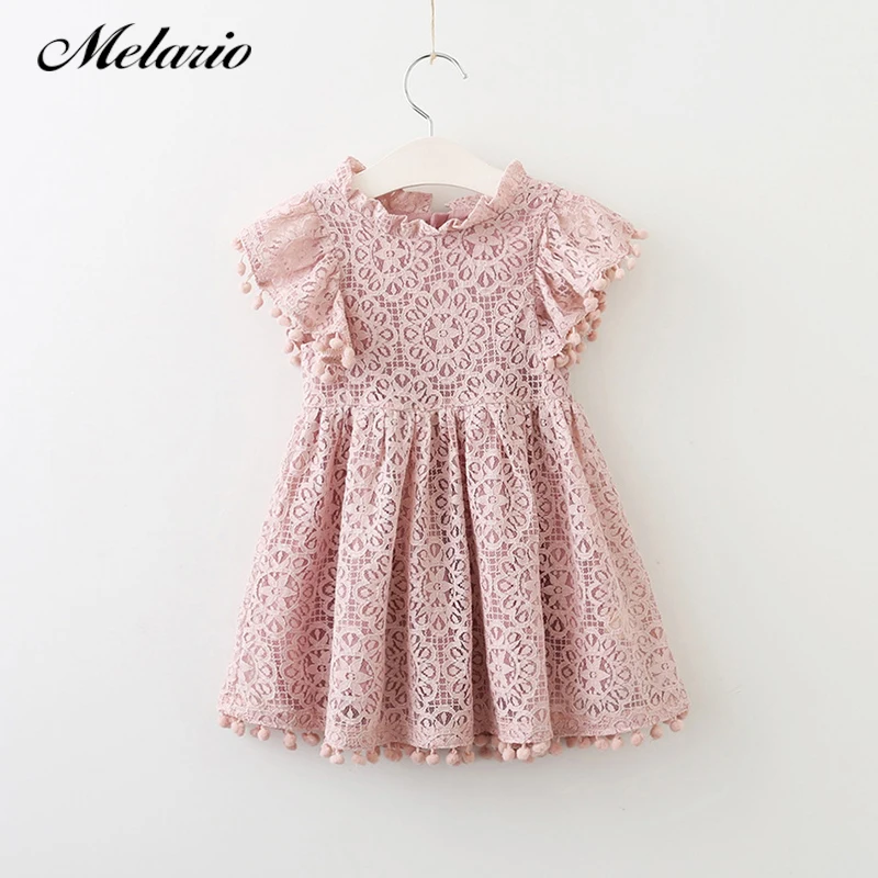 Melario платья для девочек детская Одежда для маленьких девочек кружева выдалбливают рукавов Прохладный Принцесса Летние Dress3-7Y Костюмы