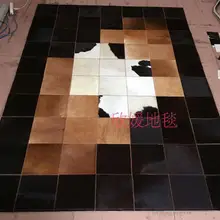 Модный художественный ковер Натуральная Воловья кожа прошивной ковер ручной работы