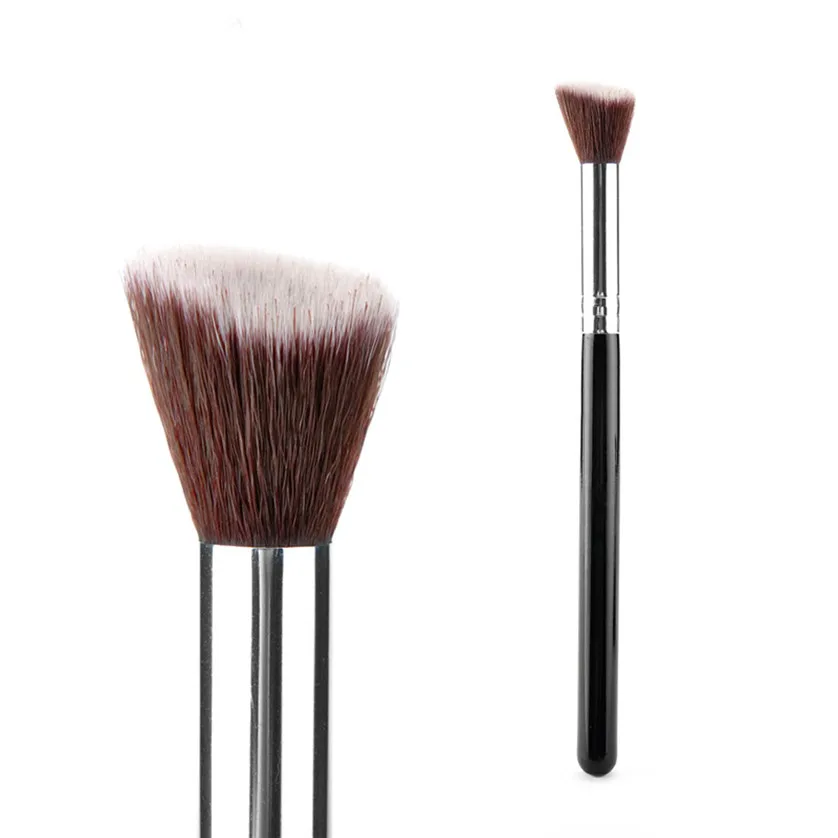 Cosmetics Makeup Brushes Pro Brand Flat Foundation Brush Powder Single Beauty Case Bold Silver
