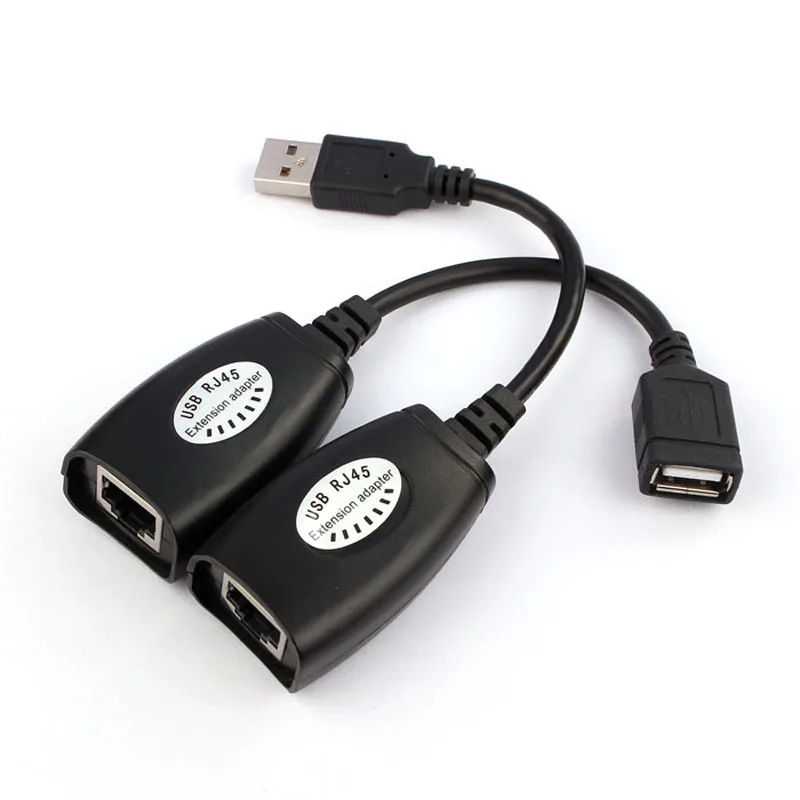 USB 2,0 удлинитель адаптер до 150ft с использованием CAT5/CAT5E/6 RJ45 сетевой кабель для интернета РЕТРАНСЛЯТОР КАБЕЛЬ