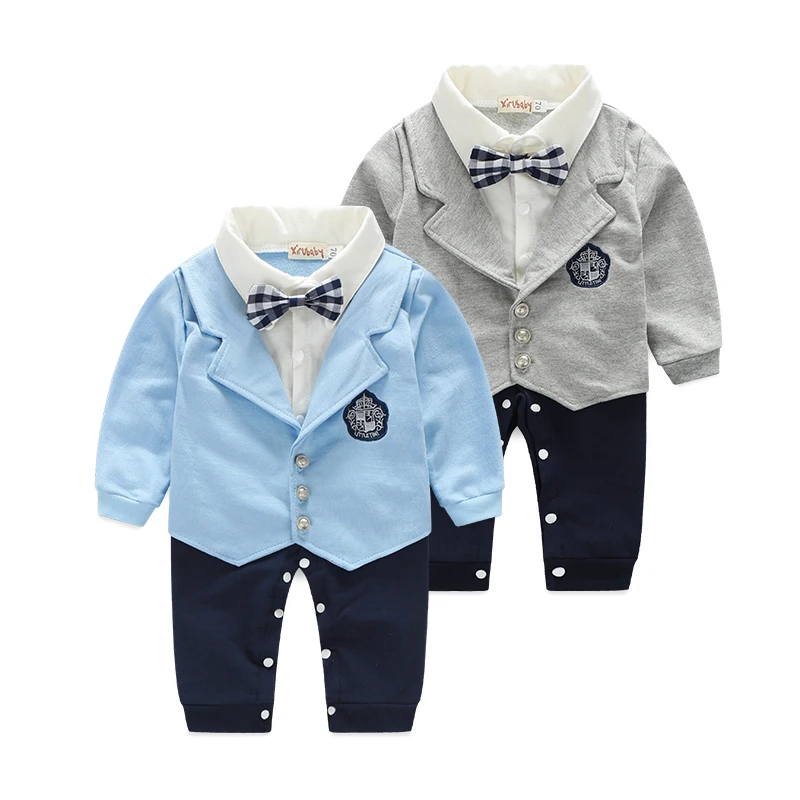 

Gentleman baby baby clothes cotton baby costume long sleeve baby romper for wedding and party