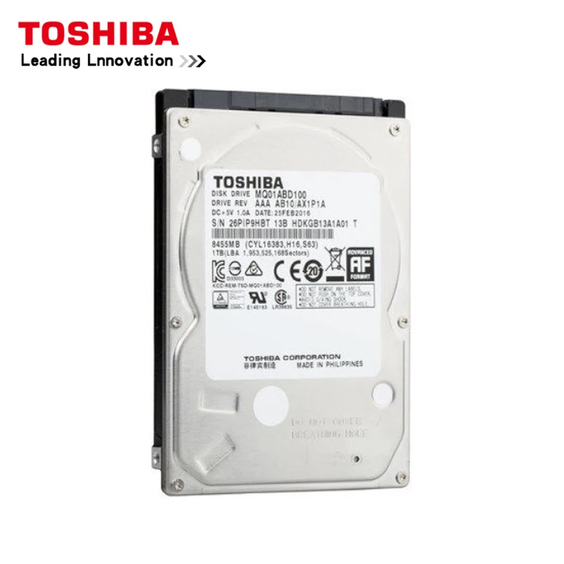  Original Toshiba 1 TB disco duro portátil disco MQ01ABD100 SATA/300/5400 RPM 8 MB Cache interno de 