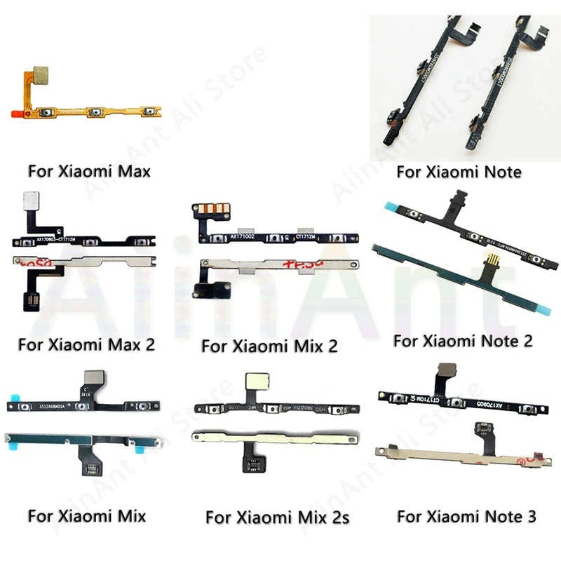 

On Off Video Up Down Button Volume Power Flex Cables For Xiaomi Mi Note 2 Max Mix 1 2 2s 3 Pro Power Flex Repair Parts