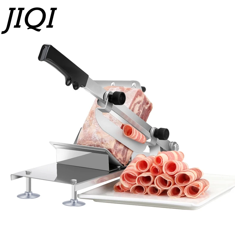 JIQI Мясорубка ручной нарезной станок Автоматическая замороженная говядина баранины рулон резак для кухни коммерческий