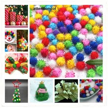 Новинка 100 шт./лот золотая нить пушистые 10 мм мульти варианты помпоны мягкие шарики-помпоны DIY аксессуары для свадебного декора