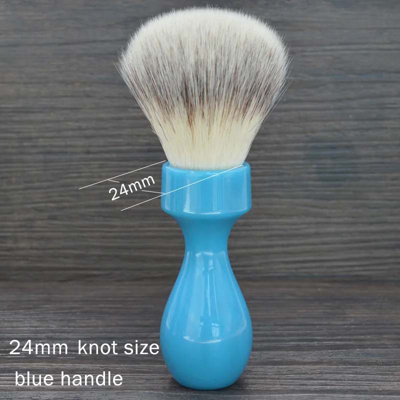 Dscosmetic 26 мм супер мягкие синтетические волосы узлы щетка для бритья с Голубой Ручкой из смолы для мужчин влажное Бритье - Цвет: 24blue