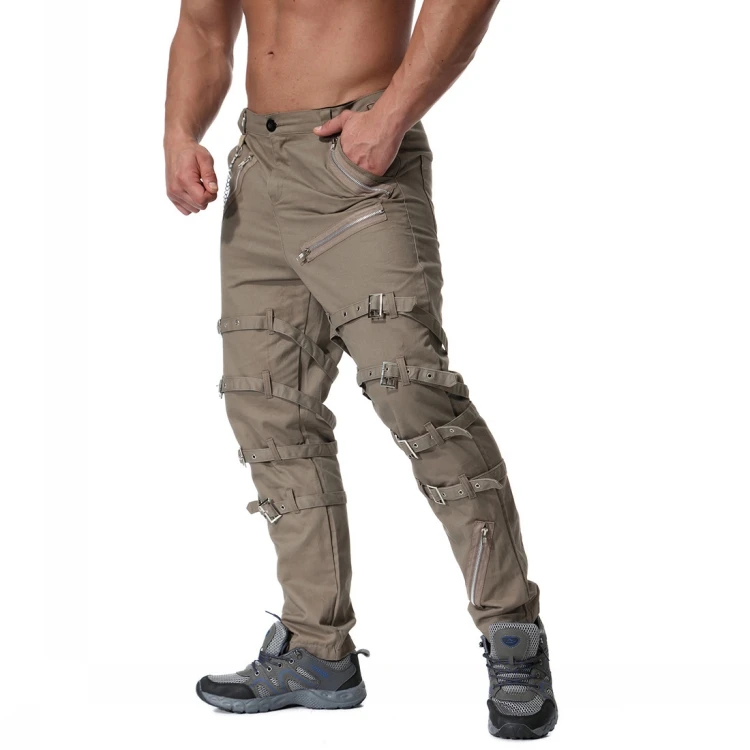 Хёрд 2019 Мода Для мужчин Город Тактический Cargo Pants хип-хоп личные украшения из металла Хлопок Многие Карманы Мужские повседневные брюки