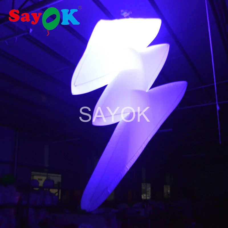 

2m High Inflatable Flash Inflatable Lightning LED Decoration Glowing with 16 Colors for Lobby Wedding Party Stage Decorations