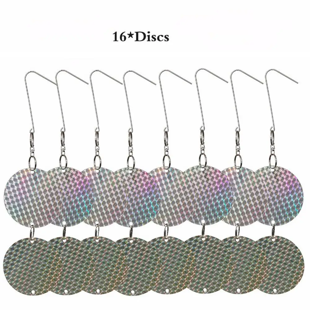 

8Pcs Bird Repellent Reflective Dis Pest Repeller Pigeon Crow Hawk Goose Seagull Deterrent Repellent Disks, Bird Scarers Repeller
