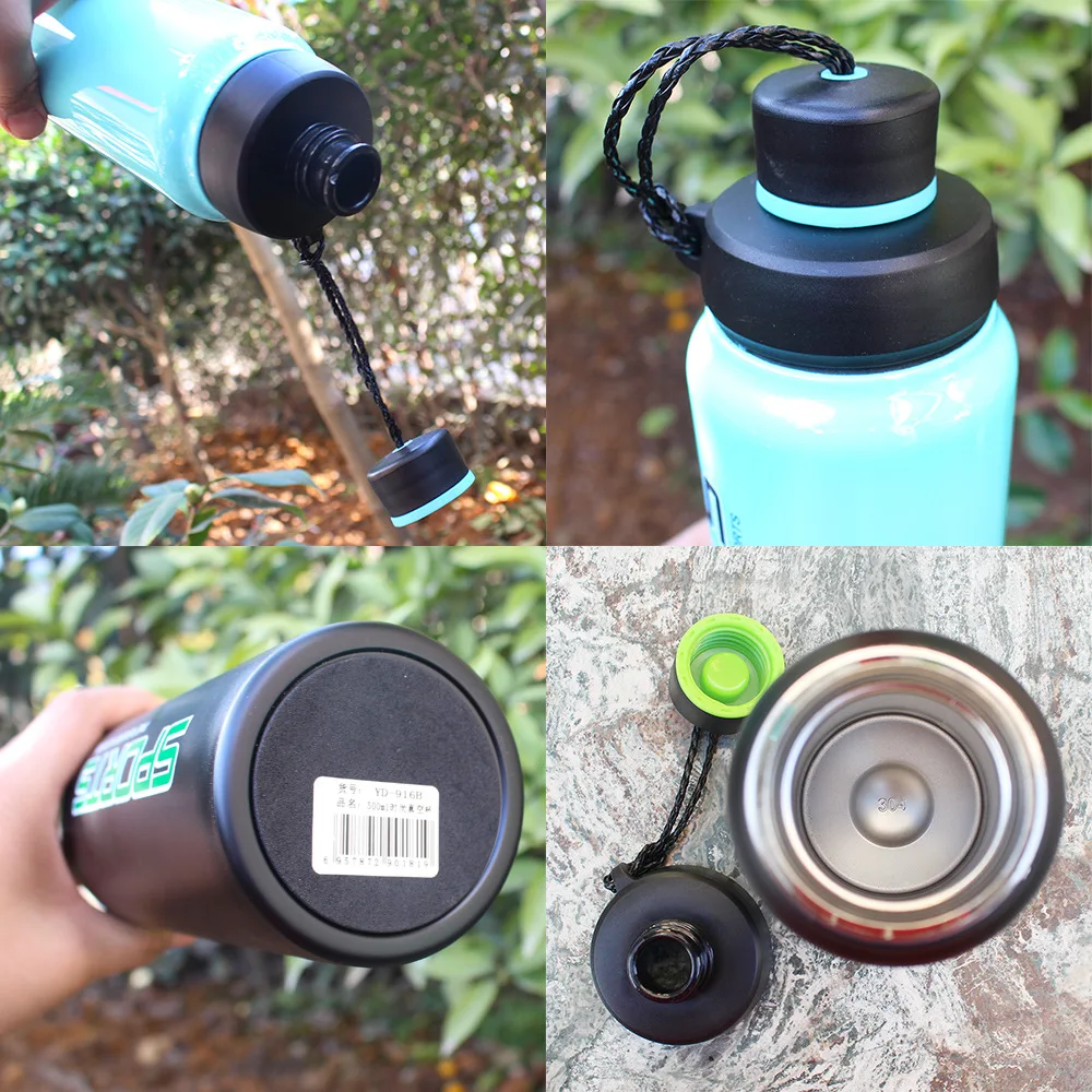 500 ملليلتر/700 ملليلتر أعلى جودة مزدوجة الجدار فراغ زجاجة الحرارية الفولاذ المقاوم للصدأ المحمولة الرياضات المائية ل الصيد المشي دراجة