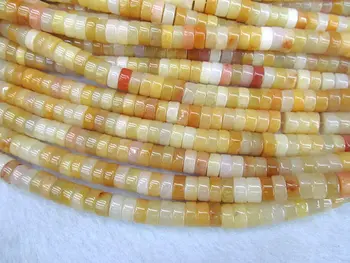 

2strands Lemon Jade stone Gemstone heishi Slice Rondelle Loose beads yellow red jade Beads 8x4mm