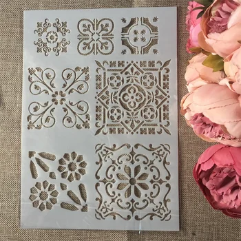 

1Pcs A4 Flowers Frame DIY Layering Stencils Wall Painting Scrapbook Coloring Embossing Album Decorative Paper Card Template