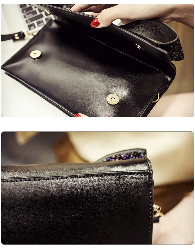 Fashion Bow Women clutch Sparkling luxury lady evening bags chain messenger bag for female Shoulder bag Women's Clutches  (10)